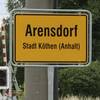 Ortseingangsschild Arensdorf.