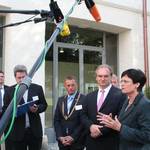 Thüringens Ministerpräsidentin Christine Lieberknecht beantwortet gemeinsam mit Ministerpräsident Dr. Reiner Haseloff erste Fragen der Presse.