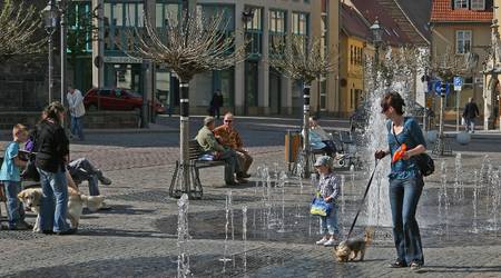 Wasserspiele am Rathaus