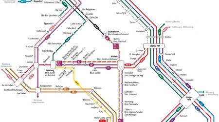 Karte Schienennetz Köthen