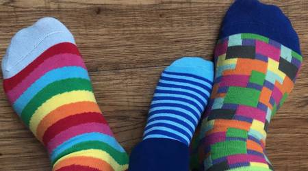 Bunte Socken sind das Symbol des Welt-Down-Syndrom-Tages.
