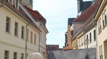 Waldemar A. Laszkiewicz aus Siemianowice suchte sich den Blick von der Springstraße hin zum Marktplatz für sein Bild in Öl-Wischtechnik aus.