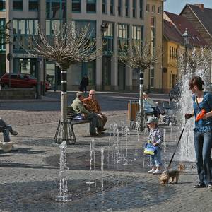 Wasserspiele am Rathaus