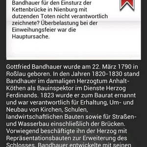 Aufklappbare Lesezeichen erzählen Anekdoten aus der Stadt Köthen.