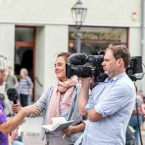 Malaktion auf dem Marktplatz