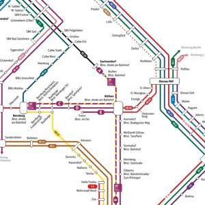 Karte Schienennetz Köthen