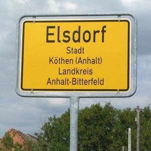 Ortseingangsschild Elsdorf.