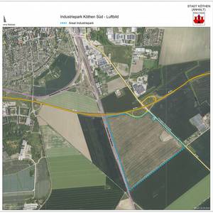 Luftbild des zukünftigen Industriepark-Standortes
